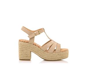 MTNG Sandalias de tacón Mujer Sandalias de tacón Courtney 51820 Mujer | Sandalias de tacón Casual | Cierre con Hebilla | 56913 | Beige