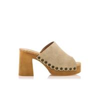 MTNG Sandalias de tacón Mujer Sandalias de tacón Coyote 53672 Mujer | De Piel, con Interior Piel y Punta Redonda | Sandalias de tacón Casual | sin Cierre-Abiertos | 57244 | Beige