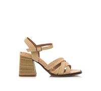 MTNG Sandalias de tacón Mujer Sandalias de tacón Fleur 50549 Mujer | De Piel, con Interior Piel y Punta Cuadrada | Sandalias de tacón Casual | Cierre con Hebilla | 54790 | Beige