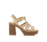 MTNG Sandalias de tacón Mujer Sandalias de tacón New 67 53384 Mujer | Sandalias de tacón Casual | Cierre con Hebilla | 54735 | Beige