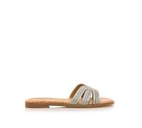 MTNG Sandalias Planas Mujer Sandalias Planas Maria 54500 Mujer | Sandalias Planas Casual | sin Cierre-Abiertos | 59637 | Vamp Plata