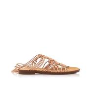 MTNG Sandalias Planas Mujer Sandalias Planas Maria 53169 Mujer | Sandalias Planas Casual | Cierre con Lazo | 54973 | Beige