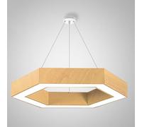 MTNROO Lámpara Colgante LED Poligonal Con Vetas Madera Lámpara Techo Colgante Hexagonal Circular Moderna Araña Hueca Estilo Industrial Comercial Luminaria Techo Suspendida Luz Blanca Para Sala