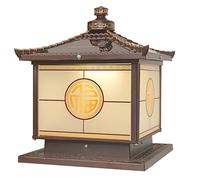 MTNROO Lámpara Solar Moderna Para Poste Patio Trasero Lámpara Columna Impermeable Alto Brillo Lámparas Stigma Vintage Personalizadas Luminaria Pilar De Aluminio Fundido A Presión Para Balcón,