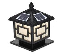 MTNROO Lámpara Solar Pilar Para Exteriores Lámpara Columna Moderna Y Personalizada Para Patio Lámpara Clásica Poste Para Exteriores Con Tapa Impermeable IP65 Luminaria Moderna Stigma Color Latón Para
