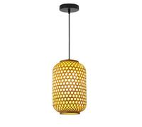 MTNROO Lámparas Colgantes Bambú Tejidas A Mano Lámpara Araña Estilo Jaula De Pájaros Costera Lámpara Colgante Beige Con Tejido De Mimbre Lámpara Techo Grande Natural Para Decoración Del Hogar,