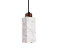 MTNROO Lámparas Colgantes Mármol Natural Lámpara Colgante Cuadrada De 7.0 Pulgadas Base E27 Vintage Pulida A Mano, Estilo Wabi-sabi Cableado Industrial Para Isla De Cocina, Pasillo, Vestíbulo