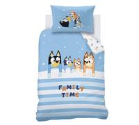MTOnlinehandel Bluey Ropa de cama de 100 x 135 cm, 40 x 60 cm, 100 % algodón, ropa de cama infantil para niñas y niños, suave y agradable, certificado Öko-Tex con cremallera