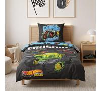 MTOnlinehandel Hot Wheels Monster Trucks - Juego de cama para niños (135 x | Ropa de cama reversible de microfibra suave con cremallera, certificado Öko-Tex, no necesita planchado, lavable a 40 grados