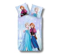 MTOnlinehandel Ropa de cama de 135 x 200 cm, diseño de Frozen y princesa, 100 % algodón, 1 funda de almohada de 80 x 80 cm y funda nórdica de 135 x 200 cm (Anna & Elsa)