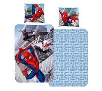 MTOnlinehandel Ropa de cama de franela de 135 x 200 cm, franela para niño, Marvel Spiderman, suave para invierno, 1 funda de almohada de 80 x 80 cm + funda nórdica de 135 x 200, 100% algodón