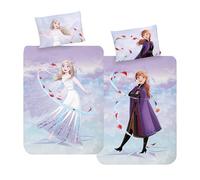 MTOnlinehandel Ropa de cama infantil de 100 x 135 cm, diseño de Anna & Elsa para niñas y niños, 100 % algodón, 1 funda de almohada de 40 x 60 cm y funda nórdica de 100 x 135 cm (reina de hielo)