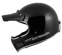 MTR Vintage-MX Evo Retro Offroad Casco Negro S unisex