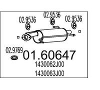 MTS 01.60647 Silenciador trasero para SUZUKI SWIFT III (MZ, EZ)