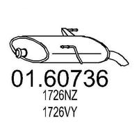 MTS 01.60736 Silenciador trasero adecuado para PEUGEOT 206 SW (2E/K)