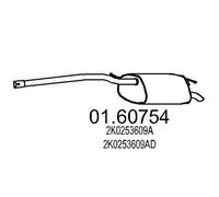 MTS 01.60754 Silenciador trasero para VW Caddy III Familiar (2KB, 2KJ, 2CB, 2CJ)