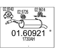MTS 01.60921 Silenciador trasero adecuado para PEUGEOT 208 I Hatchback (CA, CC)