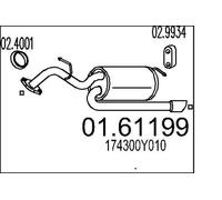 MTS 01.61199 Silenciador trasero para TOYOTA Yaris Hatchback (P9)