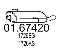 MTS 01.67420 Silenciador trasero adecuado para PEUGEOT 206 Fastback (2A/C)