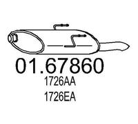 MTS 01.67860 Silenciador trasero adecuado para PEUGEOT 406 (8B)