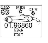MTS 01.96860 Silenciador trasero adecuado para PEUGEOT 106 II Hatchback (1A, 1C)