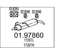 MTS 01.97860 Silenciador trasero adecuado para PEUGEOT 206 Fastback (2A/C)