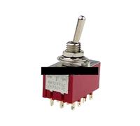 MTS-403 Red 4PDT ON-OFF-ON 12 pins Power Button 3 positions 2A/250VAC 6A 125VAC Rocker Toggle Switch AUOQKQUT(One Size)
