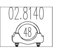 MTS Abrazaderas de sujeción, sistema de escape para OPEL: Kadett, Astra, Corsa, Meriva, Manta, Rekord, Combo, Vectra, Ascona, Agila (Ref: 02.8140)