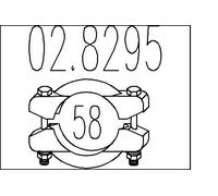 MTS Abrazaderas de sujeción, sistema de escape para PEUGEOT: 106, 307, Partner, 5008, 3008, Ranch, 206, 308, 306, 206+ (Ref: 02.8295)
