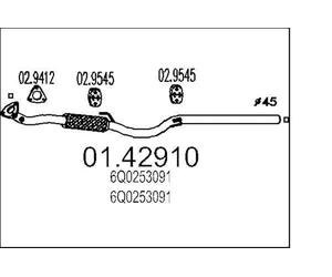 MTS Company 01.42910 Tubo de escape
