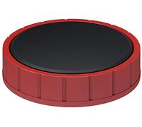 MTS Magnete - Juego de 10 imanes redondos (plástico irrompible, fuerza de sujeción de 2, 5 kg, 38 x 15, 5 mm), color rojo