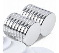 MTS Magnete - Juego de 16 imanes de neodimio circulares de 20 x 3 mm, autoadhesivos, fuertes, redondos, para pizarra magnética, oficina, frigorífico