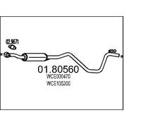 MTS Silenciador del medio para LAND ROVER: Freelander (Ref: 01.80560)