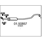 MTS Silenciador del medio para OPEL: Agila & SUZUKI: Splash (Ref: 01.50857)