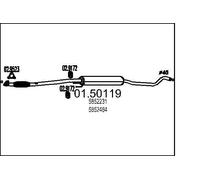 MTS Silenciador del medio para OPEL: Corsa (Ref: 01.50119)