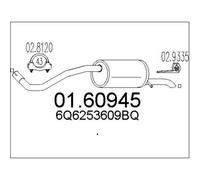 MTS Silenciador Final Para VW Polo 1.2 12V