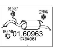 MTS Silenciador Para Toyota Yaris 1.0 VVT-I 01.60963