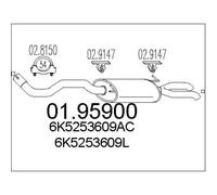 MTS Silenciador Para VW Polo Variant 1.9 TDI 1.7 SDI 68 64 90