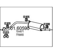 MTS Silenciador trasero para FIAT: Panda & LANCIA: Y10 (Ref: 01.60590)