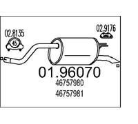 MTS Silenciador trasero para FIAT: Punto (Ref: 01.96070)