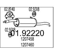 MTS Silenciador trasero para FORD: Fusion (Ref: 01.92220)