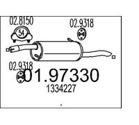 MTS Silenciador trasero para FORD: Fusion (Ref: 01.97330)