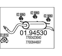 MTS Silenciador trasero para RENAULT: MÃ©gane ScÃ©nic, MÃ©gane, MÃ©gane Classic (Ref: 01.94530)
