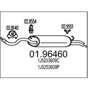 MTS Silenciador trasero para SKODA: Octavia & VOLKSWAGEN: Golf, Bora & SEAT: Leon, Toledo (Ref: 01.96460)