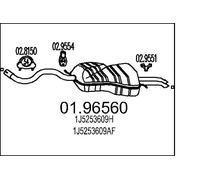 MTS Silenciador trasero para SKODA: Octavia & VOLKSWAGEN: Golf, Bora & SEAT: Toledo (Ref: 01.96560)