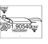 MTS Silenciador trasero para VOLKSWAGEN: Golf Cabriolet, Golf (Ref: 01.90540)