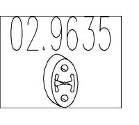MTS Soporte, silenciador para DAIHATSU: Valera, Terios, Gran Move, Charade & HYUNDAI: Getz, H100, Matrix & NISSAN: Micra, Maxima (Ref: 02.9635)