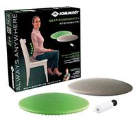 Schildkröt fitness seat cushion fit, cojín de equilíbrio inflable, con funda de tela y bomba, incluye póster de ejercicios, 960037