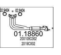 MTS Tubo de escape para NISSAN: Vanette, Serena (Ref: 01.18860)