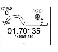 MTS Tubo de escape para TOYOTA: Hilux (Ref: 01.70135)